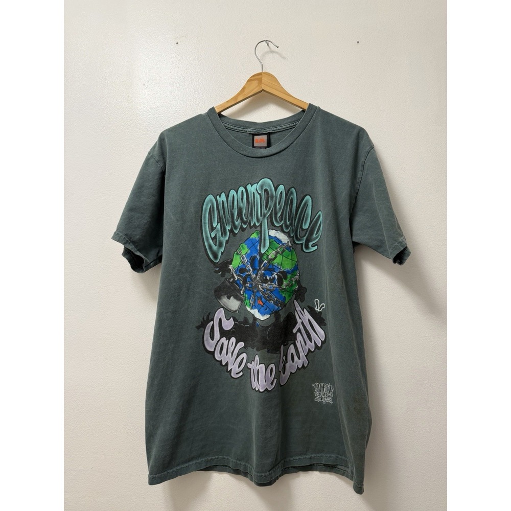 Greenpeace Infinite Archives x Shaun Crawford Green T-Shirt Men's L Made in USA